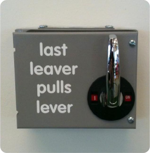 last leaver pulls lever
