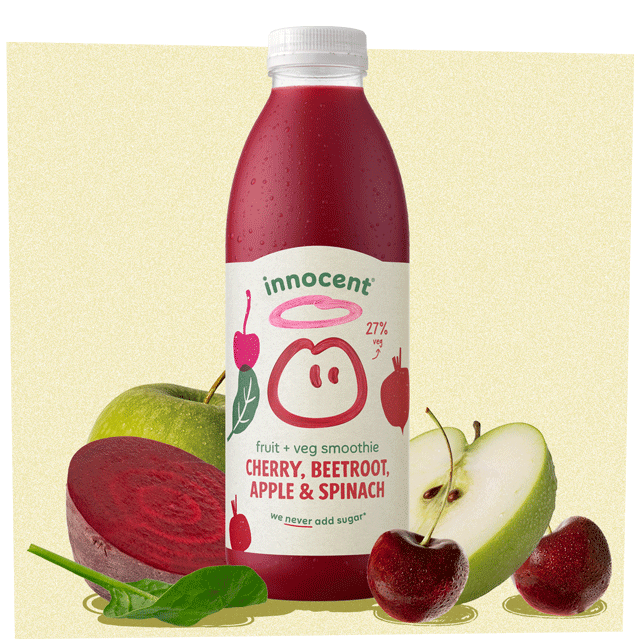 cherry, beetroot apple and spinach greens smoothie