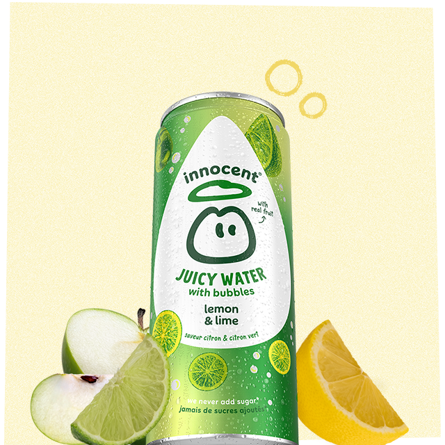 lemon and lime juicy water with bubbles