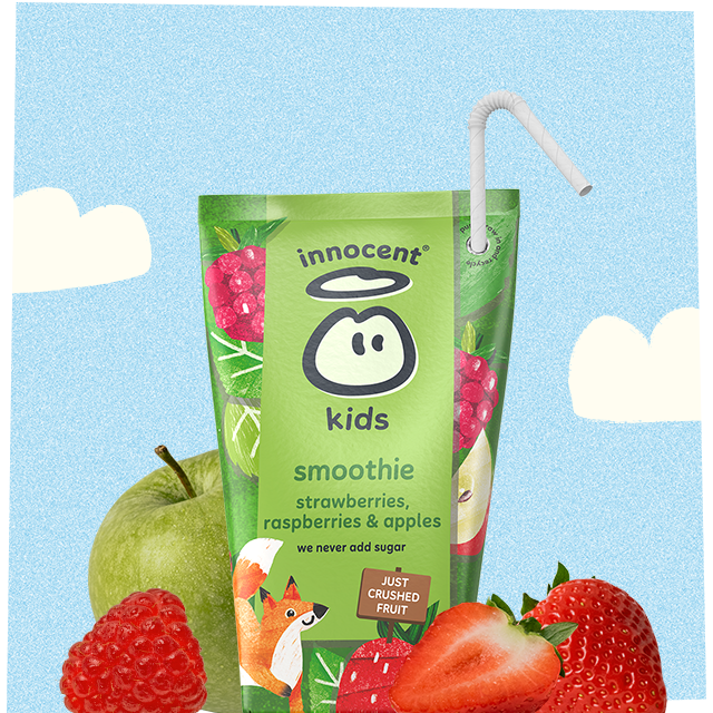 strawberries, raspberries and apples kids smoothie